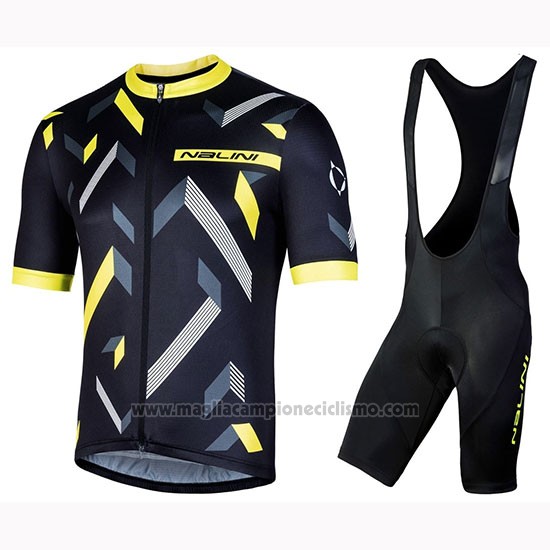 2019 Abbigliamento Ciclismo Nalini Descesa 2.0 Nero Giallo Manica Corta e Salopette