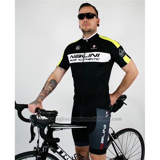 2019 Abbigliamento Ciclismo Nalini Nero Giallo Manica Corta e Salopette