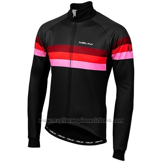 2019 Abbigliamento Ciclismo Nalini Warm 2.0 Nero Rosso Manica Lunga e Salopette