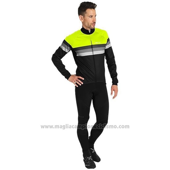 2019 Abbigliamento Ciclismo Nalini Warm 2.0 Nero Verde Manica Lunga e Salopette