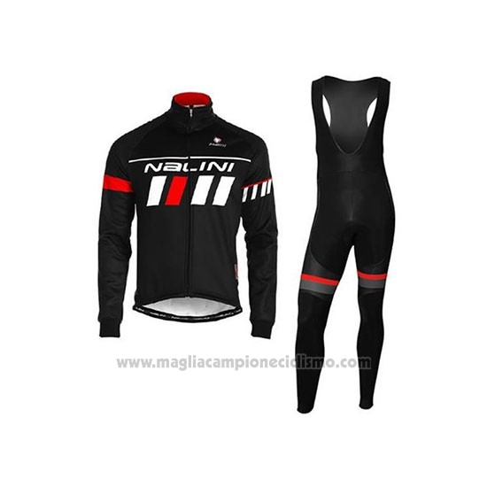 2020 Abbigliamento Ciclismo Nalini Nero Bianco Rosso Manica Lunga e Salopette