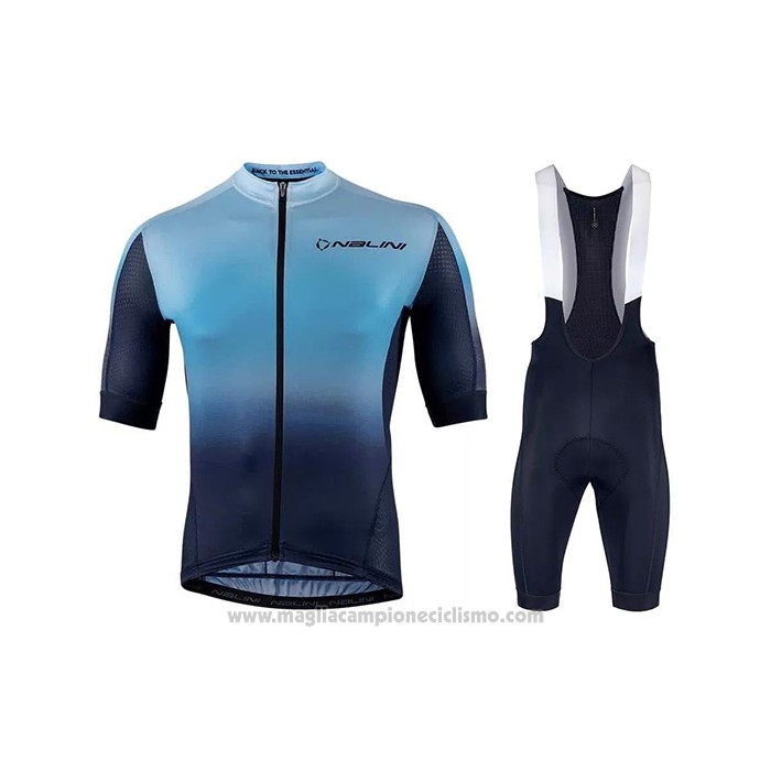 2021 Abbigliamento Ciclismo Nalini Blu Manica Corta e Salopette