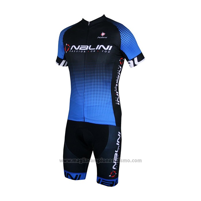 2021 Abbigliamento Ciclismo Nalini Nero Blu Manica Corta e Salopette