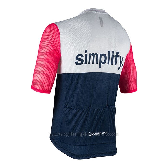 2022 Abbigliamento Ciclismo Nalini Blu Rosa Manica Corta e Salopette