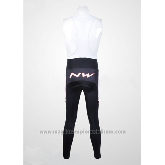 2012 Abbigliamento Ciclismo Northwave Nero e Bianco Manica Lunga e Salopette