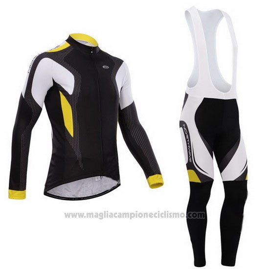 2015 Abbigliamento Ciclismo Northwave Nero e Giallo Manica Lunga e Salopette