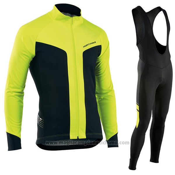 2017 Abbigliamento Ciclismo Nalini Northwave Ml Giallo e Nero Manica Lunga e Salopette