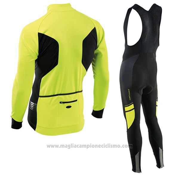 2017 Abbigliamento Ciclismo Nalini Northwave Ml Giallo e Nero Manica Lunga e Salopette