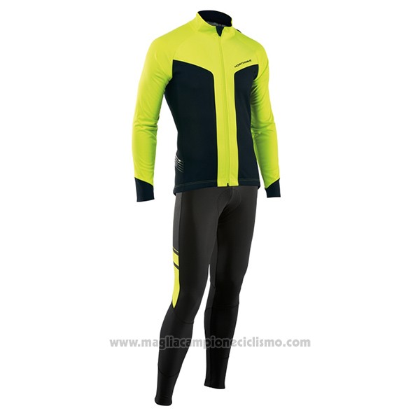 2017 Abbigliamento Ciclismo Nalini Northwave Ml Giallo e Nero Manica Lunga e Salopette
