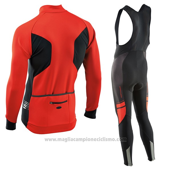 2017 Abbigliamento Ciclismo Nalini Northwave Ml Rosso e Nero Manica Lunga e Salopette