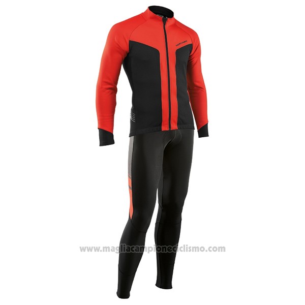 2017 Abbigliamento Ciclismo Nalini Northwave Ml Rosso e Nero Manica Lunga e Salopette
