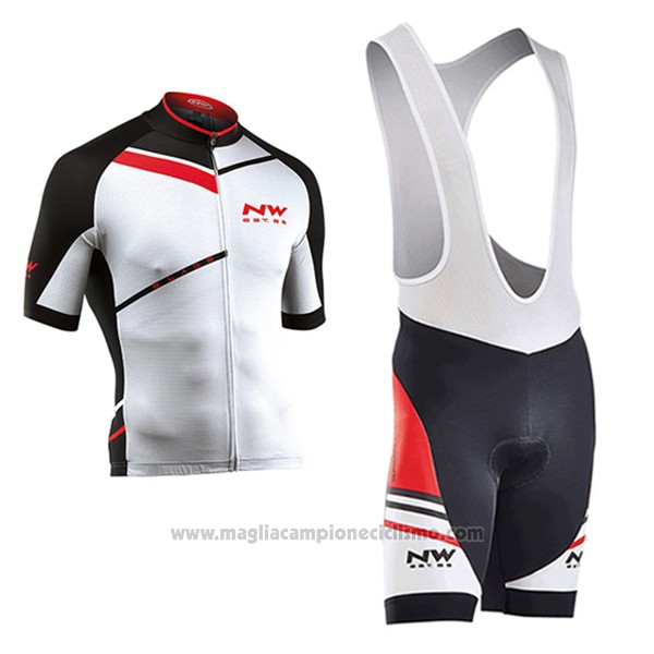 2017 Abbigliamento Ciclismo Northwave Bianco Manica Corta e Salopette