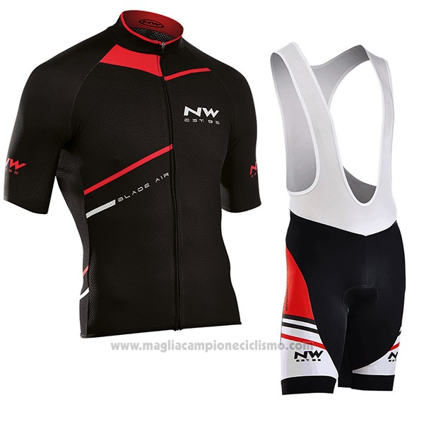 2017 Abbigliamento Ciclismo Northwave Blade Air Nero e Rosso Manica Corta e Salopette