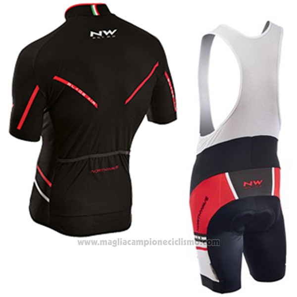 2017 Abbigliamento Ciclismo Northwave Blade Air Nero e Rosso Manica Corta e Salopette