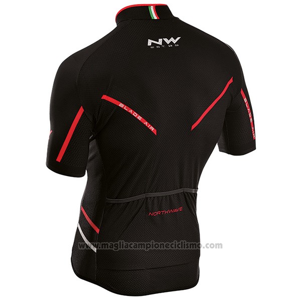2017 Abbigliamento Ciclismo Northwave Blade Air Nero e Rosso Manica Corta e Salopette