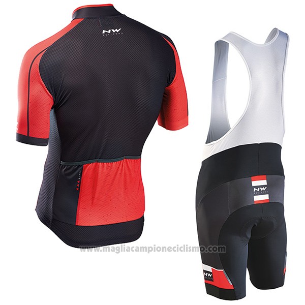2017 Abbigliamento Ciclismo Northwave Blade Nero e Rosso Manica Corta e Salopette