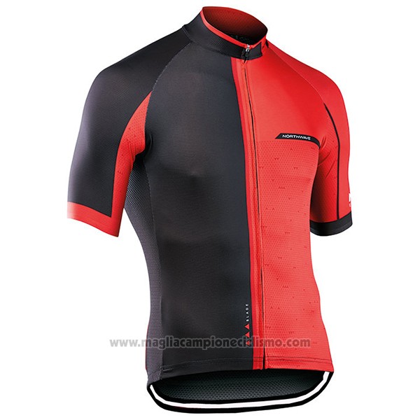 2017 Abbigliamento Ciclismo Northwave Blade Nero e Rosso Manica Corta e Salopette