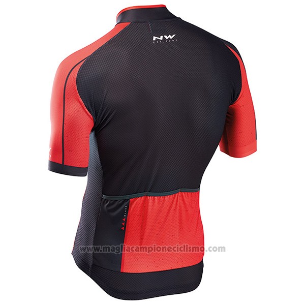 2017 Abbigliamento Ciclismo Northwave Blade Nero e Rosso Manica Corta e Salopette