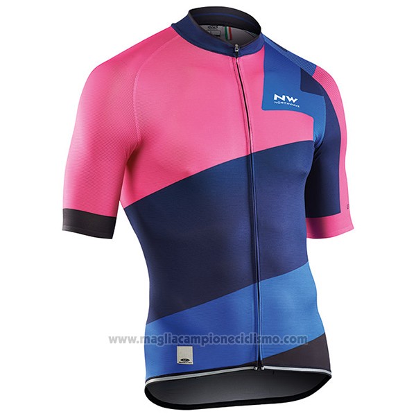 2017 Abbigliamento Ciclismo Northwave Extreme Rosso e Blu Manica Corta e Salopette