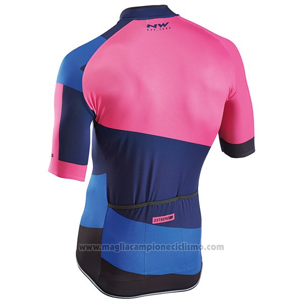 2017 Abbigliamento Ciclismo Northwave Extreme Rosso e Blu Manica Corta e Salopette
