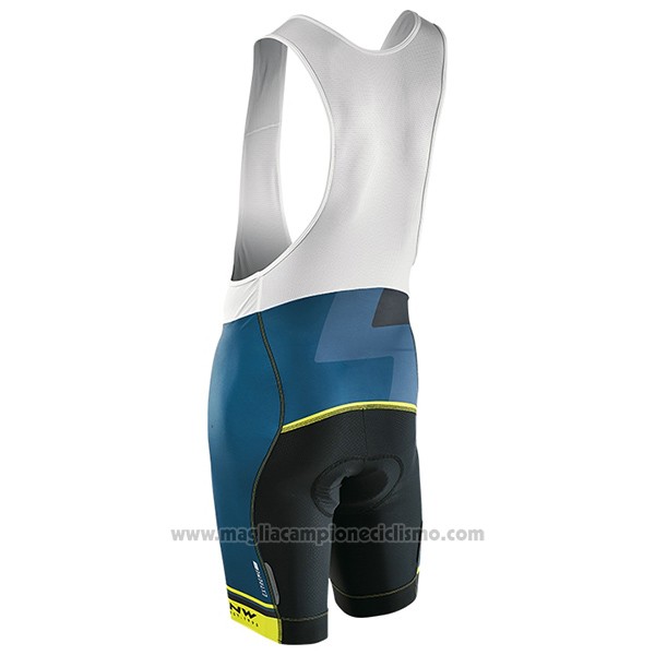 2017 Abbigliamento Ciclismo Northwave Extreme Verde e Blu Manica Corta e Salopette