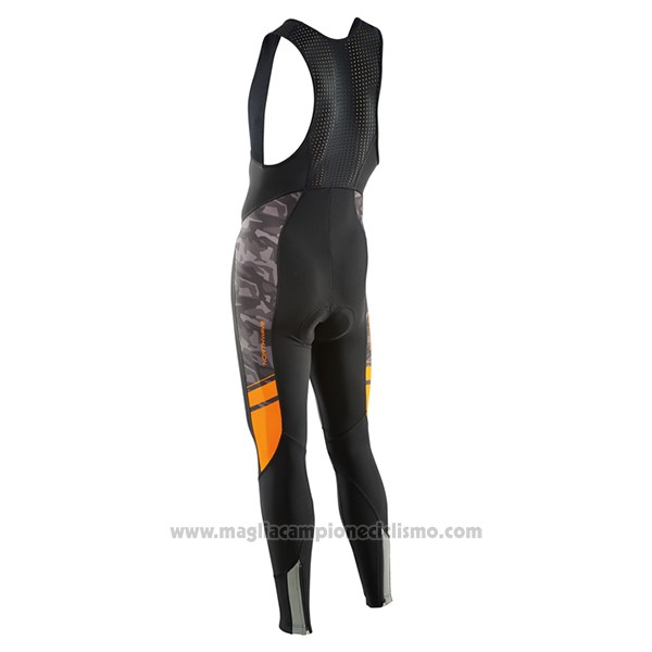 2017 Abbigliamento Ciclismo Northwave Ml Nero e Arancione Manica Lunga e Salopette