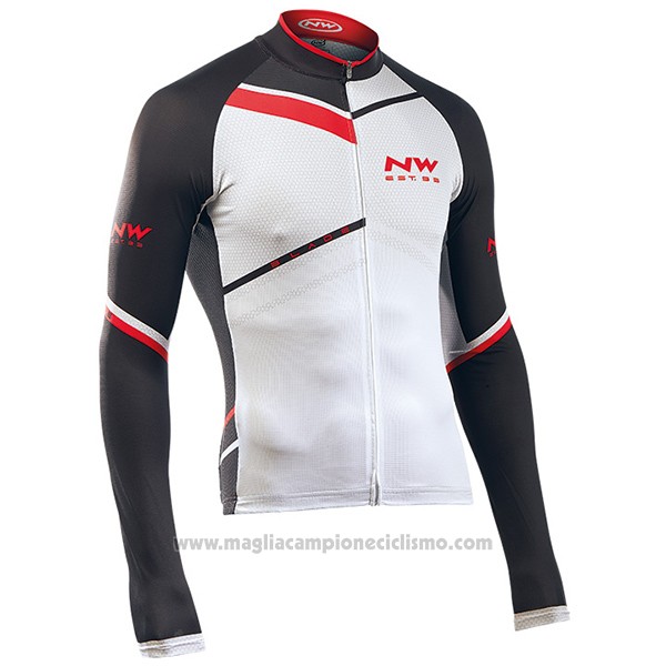 2017 Abbigliamento Ciclismo Northwave Ml Nero e Bianco Manica Lunga e Salopette