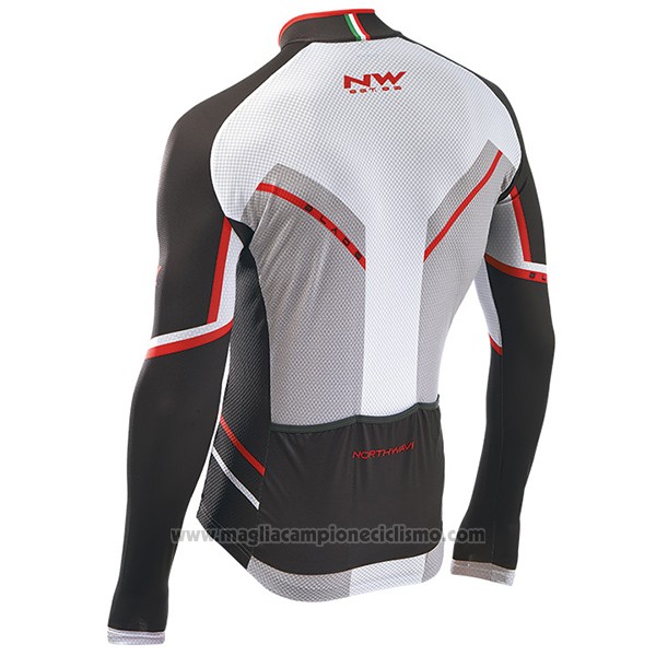 2017 Abbigliamento Ciclismo Northwave Ml Nero e Bianco Manica Lunga e Salopette