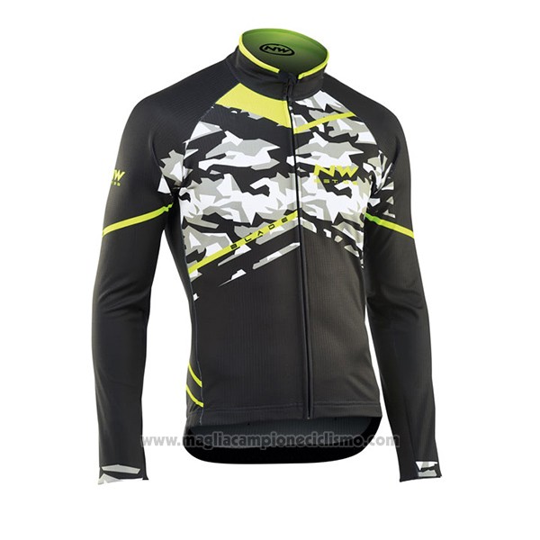 2017 Abbigliamento Ciclismo Northwave Ml Nero e Camuffamento Manica Lunga e Salopette