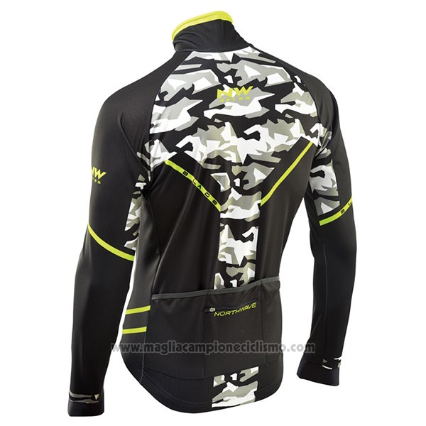 2017 Abbigliamento Ciclismo Northwave Ml Nero e Camuffamento Manica Lunga e Salopette