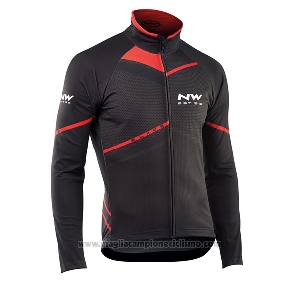 2017 Abbigliamento Ciclismo Northwave Ml Nero e Rosso Manica Lunga e Salopette