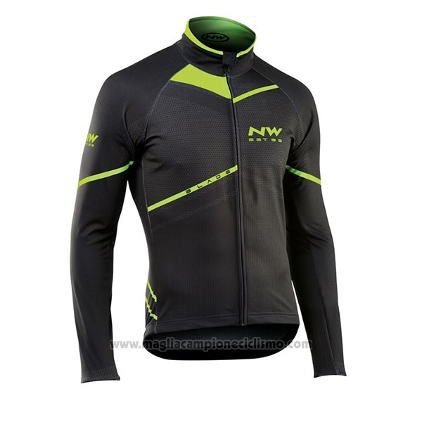 2017 Abbigliamento Ciclismo Northwave Ml Nero e Verde Manica Lunga e Salopette