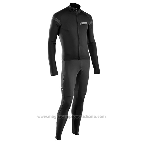 2017 Abbigliamento Ciclismo Northwave Ml Scuro Nero Manica Lunga e Salopette