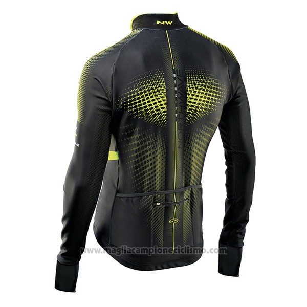 2017 Abbigliamento Ciclismo Northwave Ml Verde e Nero Manica Lunga e Salopette