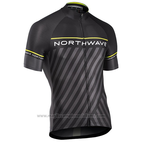 2017 Abbigliamento Ciclismo Northwave Nero e Verde Manica Corta e Salopette
