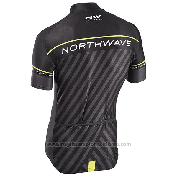2017 Abbigliamento Ciclismo Northwave Nero e Verde Manica Corta e Salopette