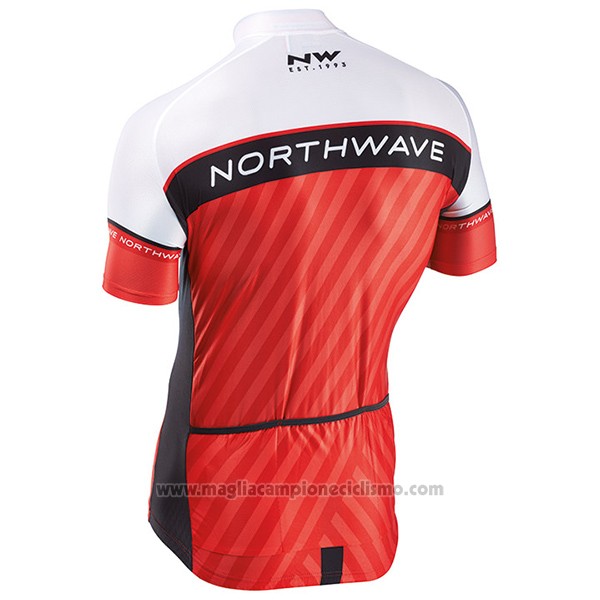 2017 Abbigliamento Ciclismo Northwave Rosso e Bianco Manica Corta e Salopette
