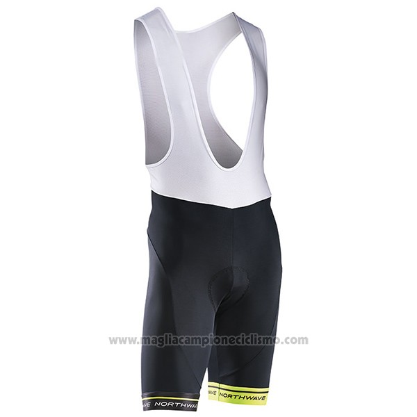 2017 Abbigliamento Ciclismo Northwave Verde e Nero Manica Corta e Salopette