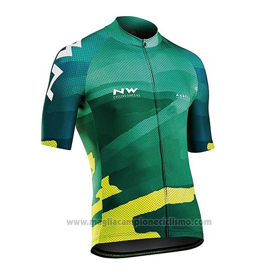 2018 Abbigliamento Ciclismo Northwave Blade Verde Manica Corta e Salopette