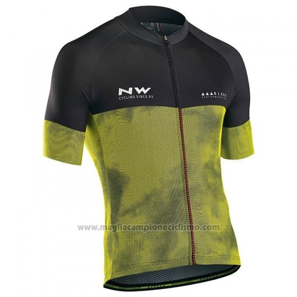 2018 Abbigliamento Ciclismo Northwave Nero Giallo Manica Corta e Salopette