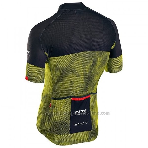 2018 Abbigliamento Ciclismo Northwave Nero Giallo Manica Corta e Salopette