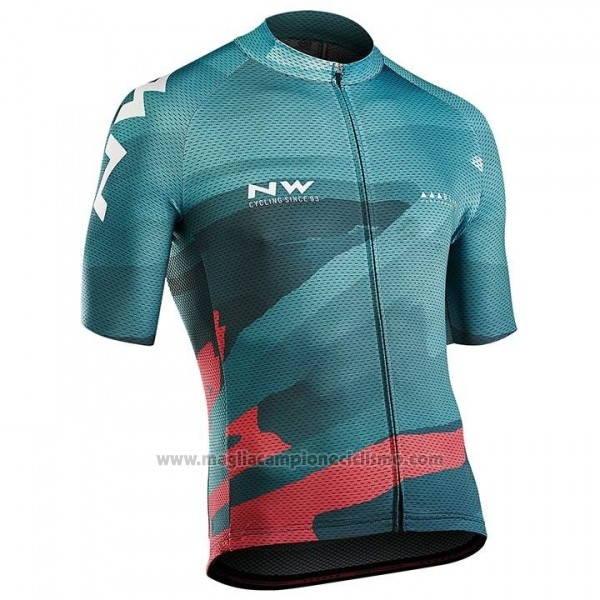 2018 Abbigliamento Ciclismo Northwave Verde Rosa Manica Corta e Salopette