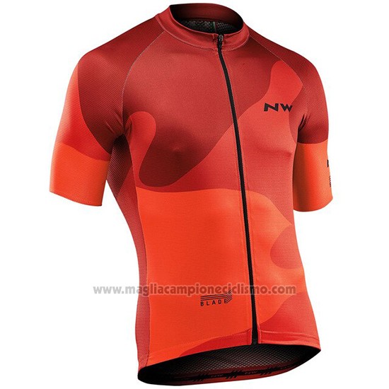 2019 Abbigliamento Ciclismo Northwave Arancione Manica Corta e Salopette