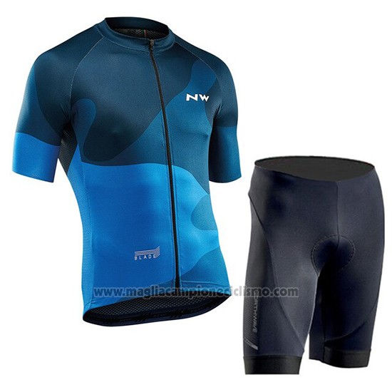 2019 Abbigliamento Ciclismo Northwave Blu Manica Corta e Salopette