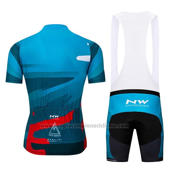 2019 Abbigliamento Ciclismo Northwave Blu Rosso Manica Corta e Salopette