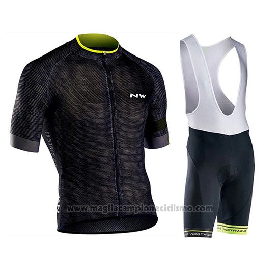 2019 Abbigliamento Ciclismo Northwave Nero Manica Corta e Salopette