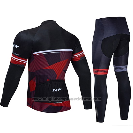 2019 Abbigliamento Ciclismo Northwave Nero Rosso Bianco Manica Lunga e Salopette