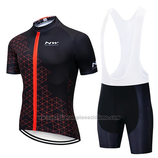 2019 Abbigliamento Ciclismo Northwave Nero Rosso Manica Corta e Salopette