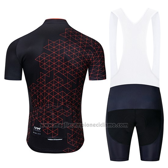 2019 Abbigliamento Ciclismo Northwave Nero Rosso Manica Corta e Salopette