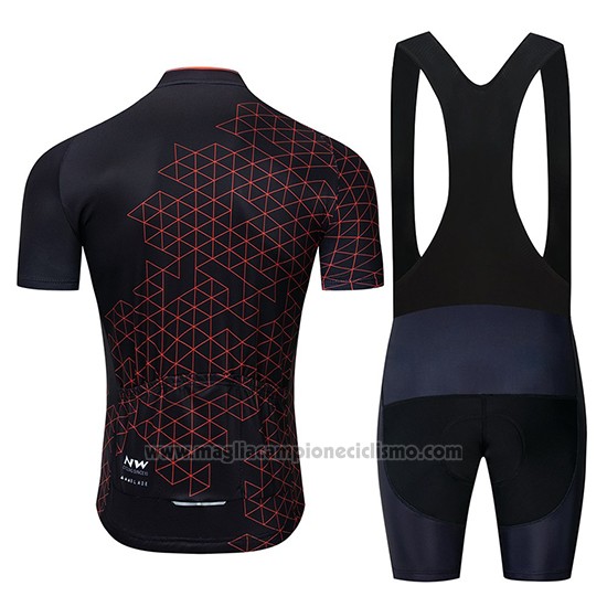 2019 Abbigliamento Ciclismo Northwave Nero Rosso Manica Corta e Salopette